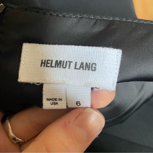 Helmut Lang Black White Multi-Layer Zip Back Viscose Mini Skirt EUC Size 6 - Picture 10 of 13